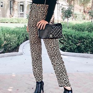 cotton on leopard print size 2 high waist joggers